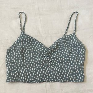 Abercrombie Blue Polka Dot Crop Tank Size L